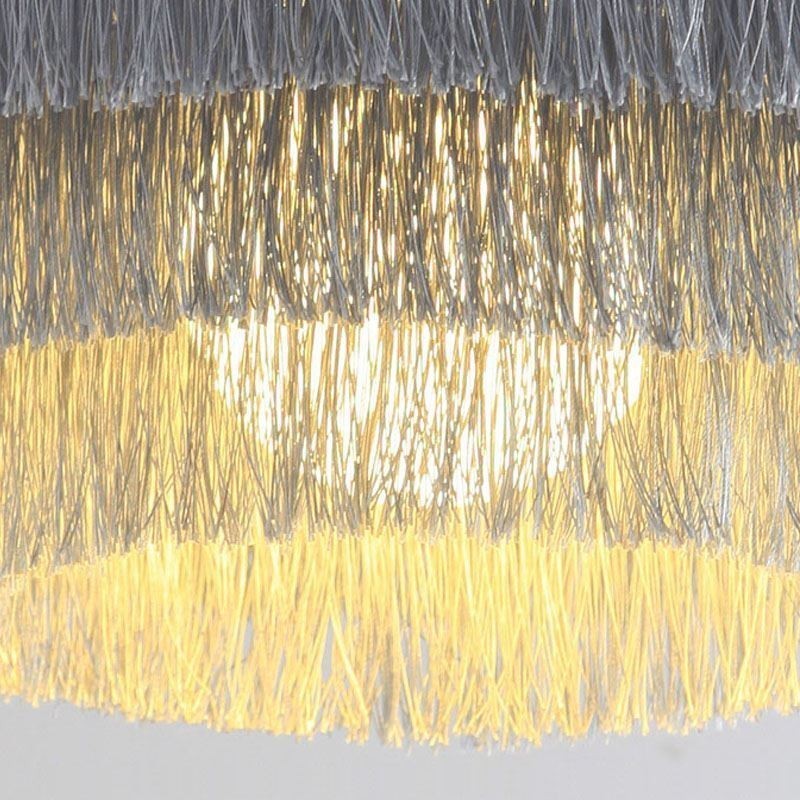 Lampadario a sospensione nordico moderno con nappa, 42×42×23 cm, E26/E27