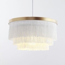 Lampadario a sospensione nordico moderno con nappa, 42×42×23 cm, E26/E27