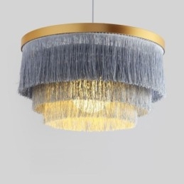 Lampadario a sospensione nordico moderno con nappa, 42×42×23 cm, E26/E27