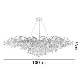 Lampadario a sospensione LED moderno oro 10 luci 50 W L100 x W50 x H50 cm
