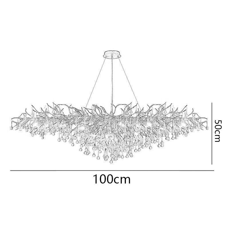 Lampadario a sospensione LED moderno oro 10 luci 50 W L100 x W50 x H50 cm