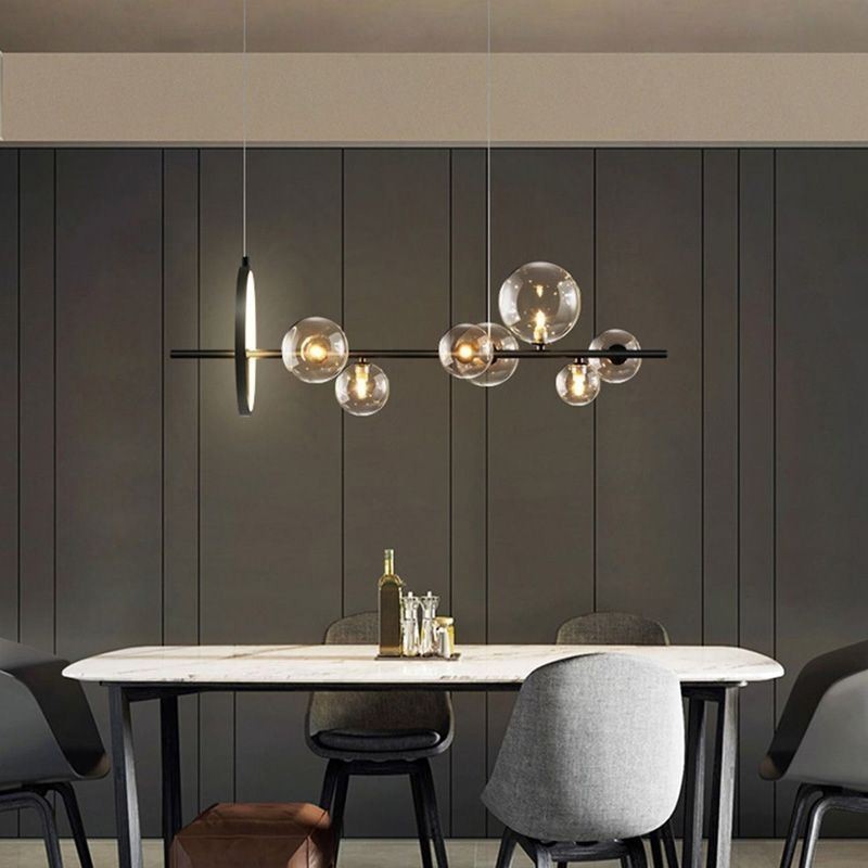 Lampadario a sospensione moderno a bolle in vetro e acrilico con lampadine G9
