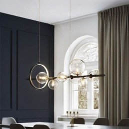 Lampadario a sospensione moderno a bolle in vetro e acrilico con lampadine G9