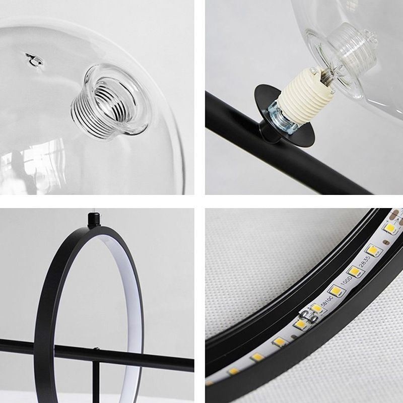 Lampadario a sospensione moderno a bolle in vetro e acrilico con lampadine G9