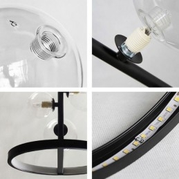 Lampadario a sospensione moderno nordico in vetro effetto bolle, 6 luci G9+LED