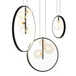 Lampadario a sospensione nordico in vetro con bolle, a cerchio, moderno