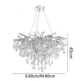 Lampadario a sospensione LED nordico dorato con paralume rotondo a fiore, G9, 8/10 luci