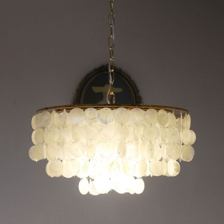 Lampada a sospensione a conchiglia in stile europeo E26/E27, catena regolabile