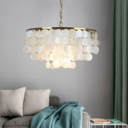 Lampada a sospensione a conchiglia in stile europeo E26/E27, catena regolabile