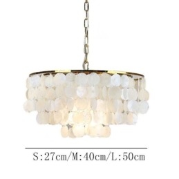 Lampada a sospensione a conchiglia in stile europeo E26/E27, catena regolabile