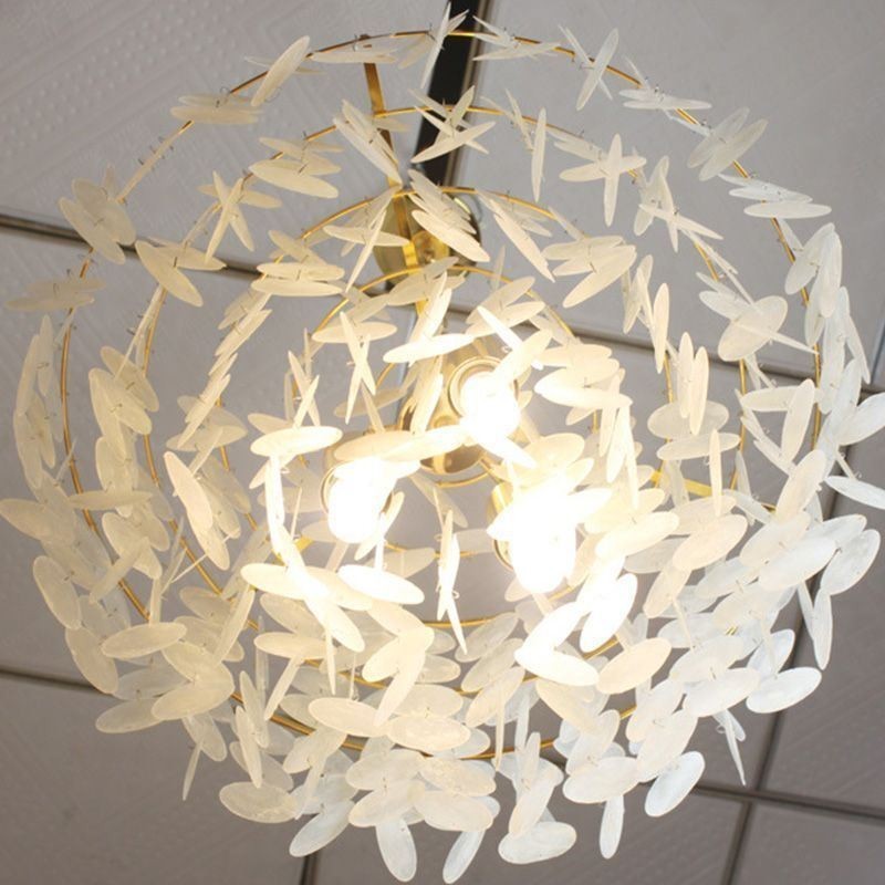 Lampada a sospensione a conchiglia in stile europeo E26/E27, catena regolabile