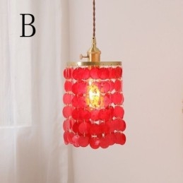Lampada a sospensione classica moderna con paralume in conchiglia bianca 17x22 cm E26/E27