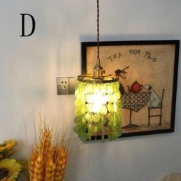 Lampada a sospensione classica moderna con paralume in conchiglia bianca 17x22 cm E26/E27