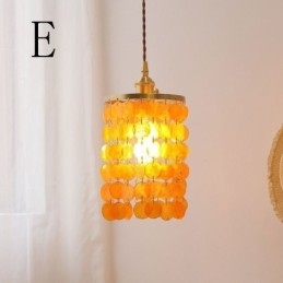 Lampada a sospensione classica moderna con paralume in conchiglia bianca 17x22 cm E26/E27