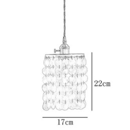 Lampada a sospensione classica moderna con paralume in conchiglia bianca 17x22 cm E26/E27