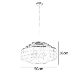 Lampadario a sospensione moderno a goccia di pioggia con paralume in conchiglia bianca, 3 luci E26/E27