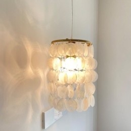 Lampada a sospensione Capiz Mini contemporanea da soffitto per sala da pranzo