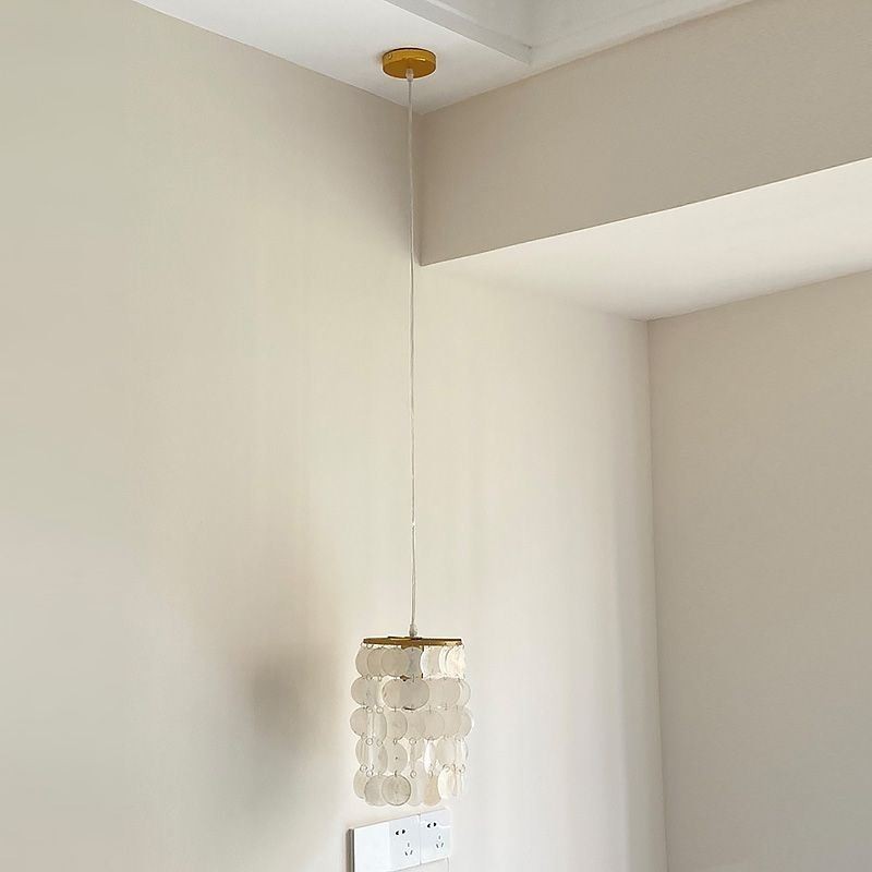 Lampada a sospensione Capiz Mini contemporanea da soffitto per sala da pranzo