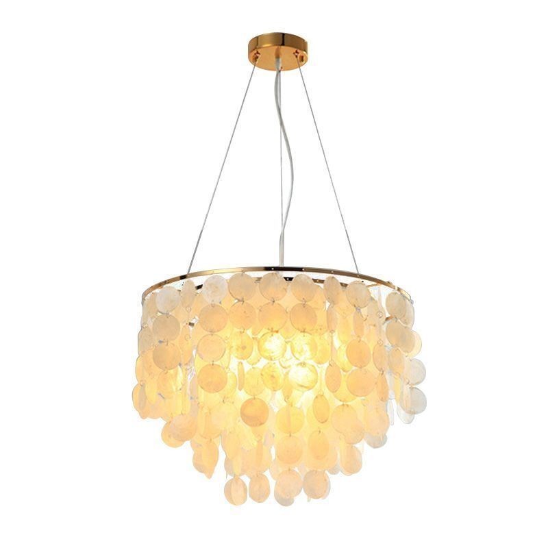 Lampadario a sospensione moderno a conchiglia bianca