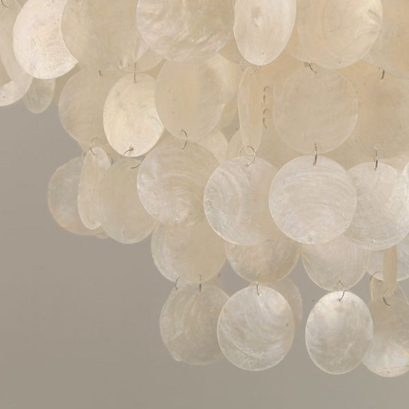 Lampadario a sospensione moderno a conchiglia bianca