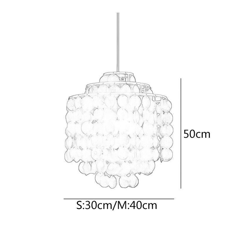 Lampada a sospensione classica moderna con paralume a conchiglia bianca