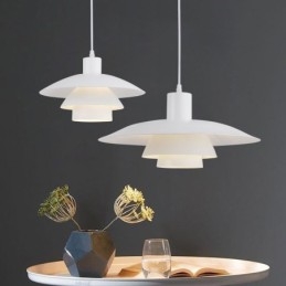 Lampadario a sospensione moderno in alluminio bianco regolabile