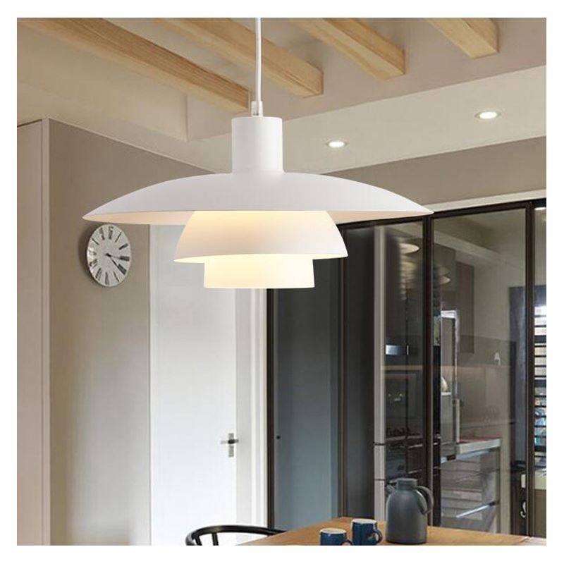 Lampadario a sospensione moderno in alluminio bianco regolabile