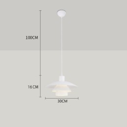 Lampadario a sospensione moderno in alluminio bianco regolabile