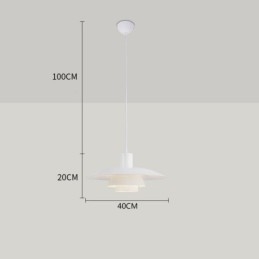 Lampadario a sospensione moderno in alluminio bianco regolabile