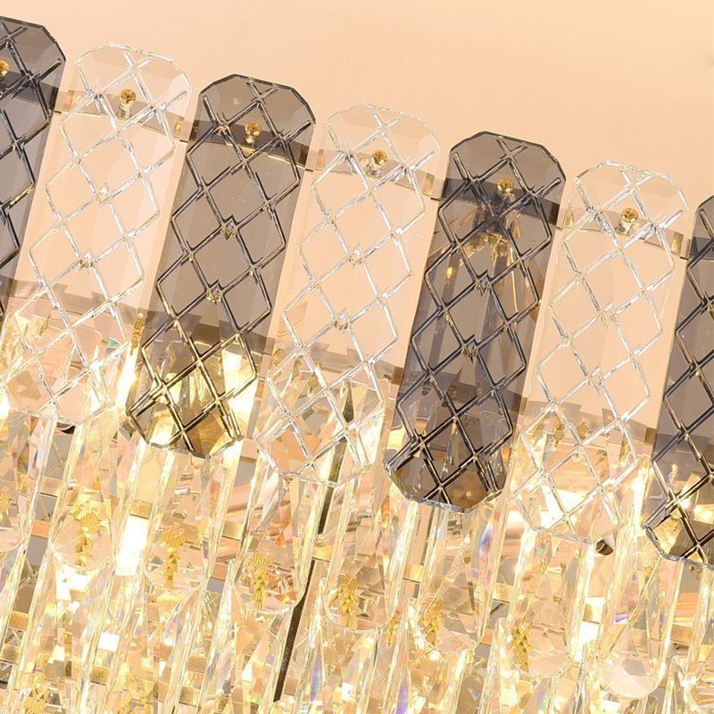Lampadario a sospensione moderno in cristallo ovale di lusso