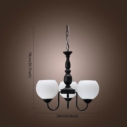 Lampadario classico a candela in bronzo 1 livello 3 luci E26/E27