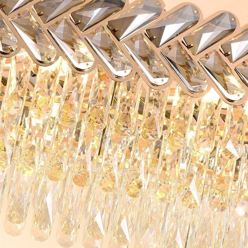 Lampada a sospensione ovale in cristallo europeo 6 luci E12/E14
