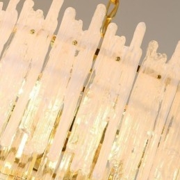 Lampada a sospensione rotonda in cristallo corallo