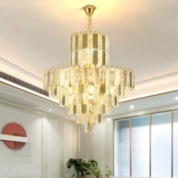 Lampada a sospensione in cristallo moderna, stile europeo, 6/8/12 luci, attacco E12/E14