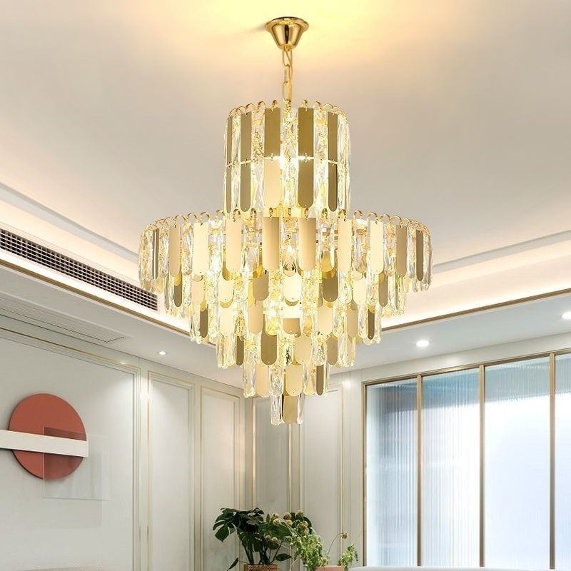 Lampada a sospensione in cristallo moderna, stile europeo, 6/8/12 luci, attacco E12/E14