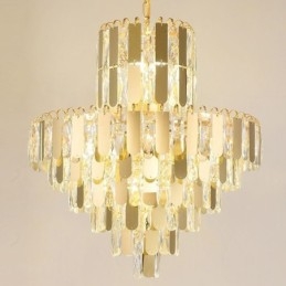 Lampada a sospensione in cristallo moderna, stile europeo, 6/8/12 luci, attacco E12/E14