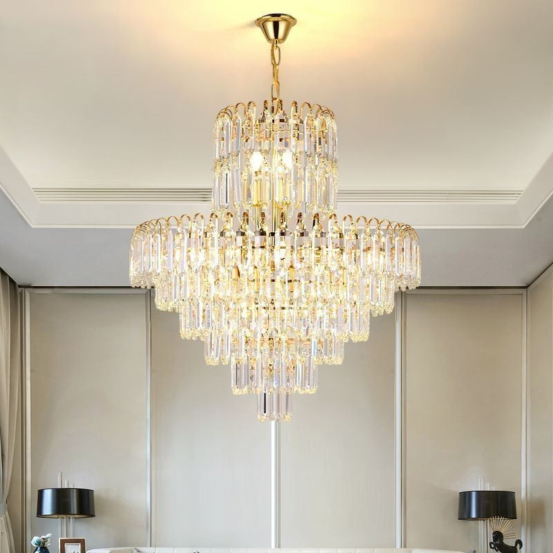 Lampadario a sospensione rotondo in cristallo, stile europeo, E12/E14, 6/8/12 luci