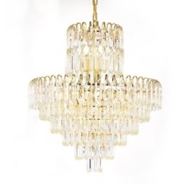 Lampadario a sospensione rotondo in cristallo, stile europeo, E12/E14, 6/8/12 luci