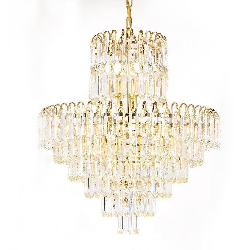 Lampadario a sospensione rotondo in cristallo, stile europeo, E12/E14, 6/8/12 luci