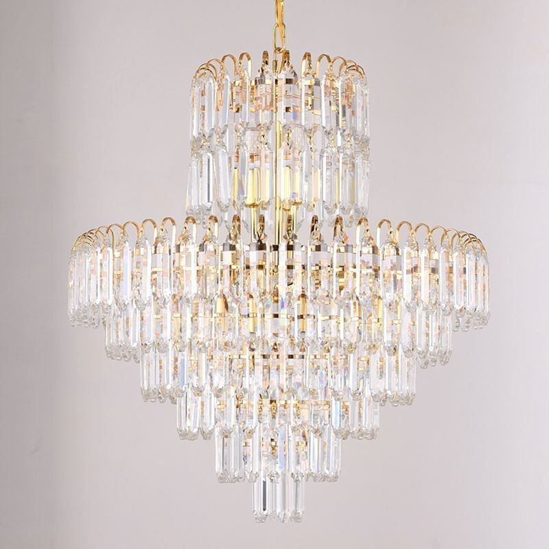 Lampadario a sospensione rotondo in cristallo, stile europeo, E12/E14, 6/8/12 luci
