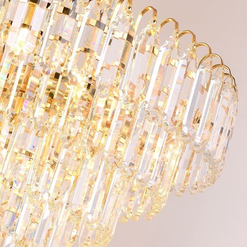 Lampadario a sospensione rotondo in cristallo, stile europeo, E12/E14, 6/8/12 luci