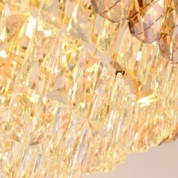 Lampada a sospensione rotonda in cristallo, moderna, E12/E14, 6/9/18 luci