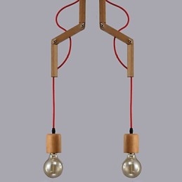 Lampadario mini moderno contemporaneo in legno e bambù