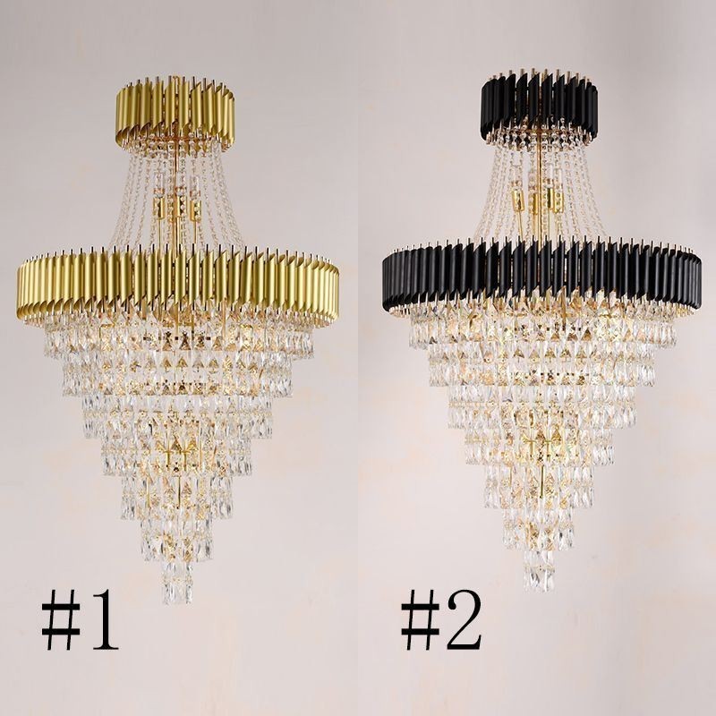 Lampadario a sospensione moderno in cristallo conico