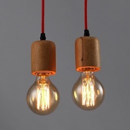Lampadario mini moderno contemporaneo in legno e bambù