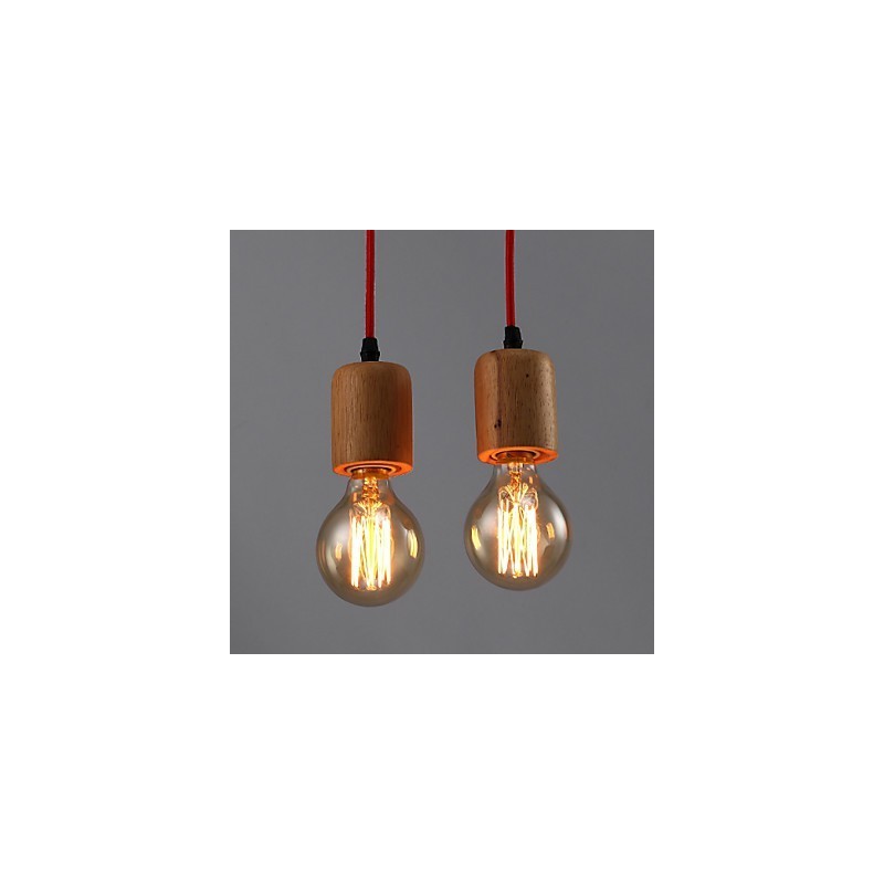 Lampadario mini moderno contemporaneo in legno e bambù