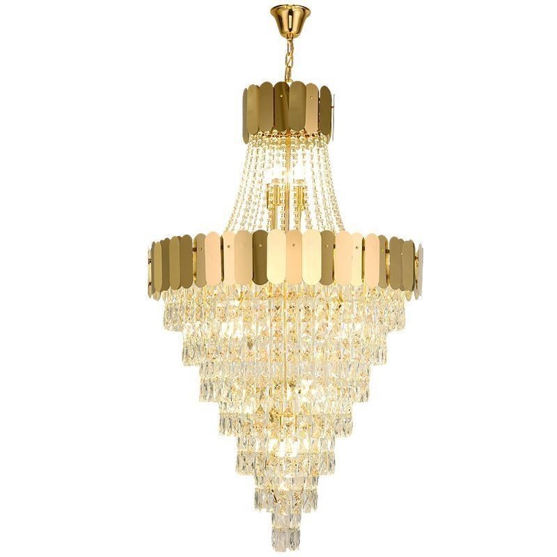 Lampada a sospensione conica in cristallo europeo