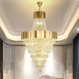 Lampada a sospensione conica in cristallo europeo