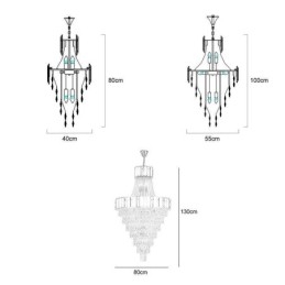 Lampada a sospensione conica in cristallo europeo
