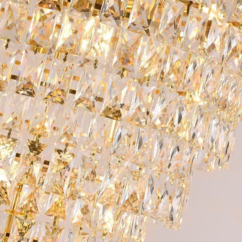 Lampada a sospensione conica in cristallo europeo